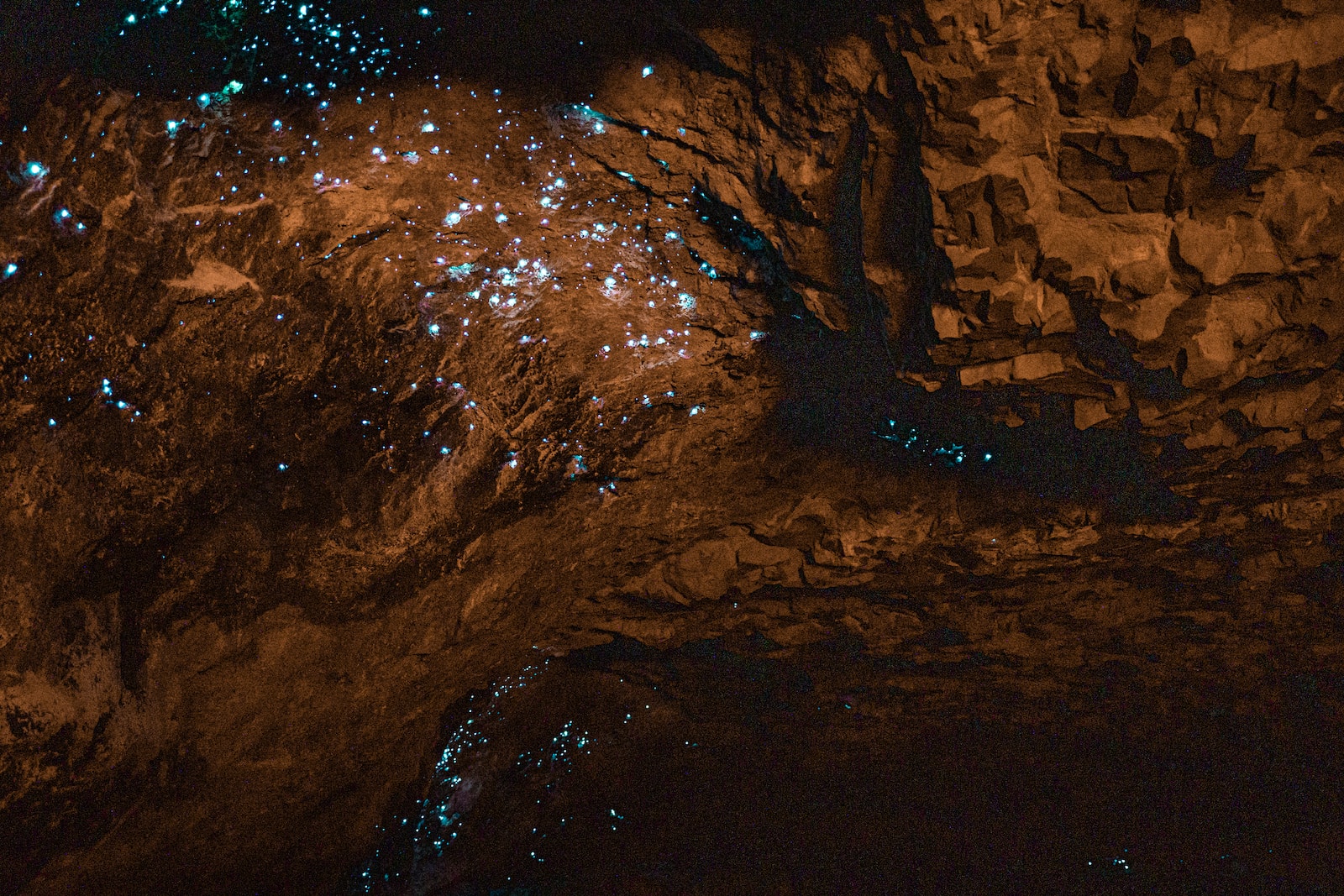 brown rock formation during night time