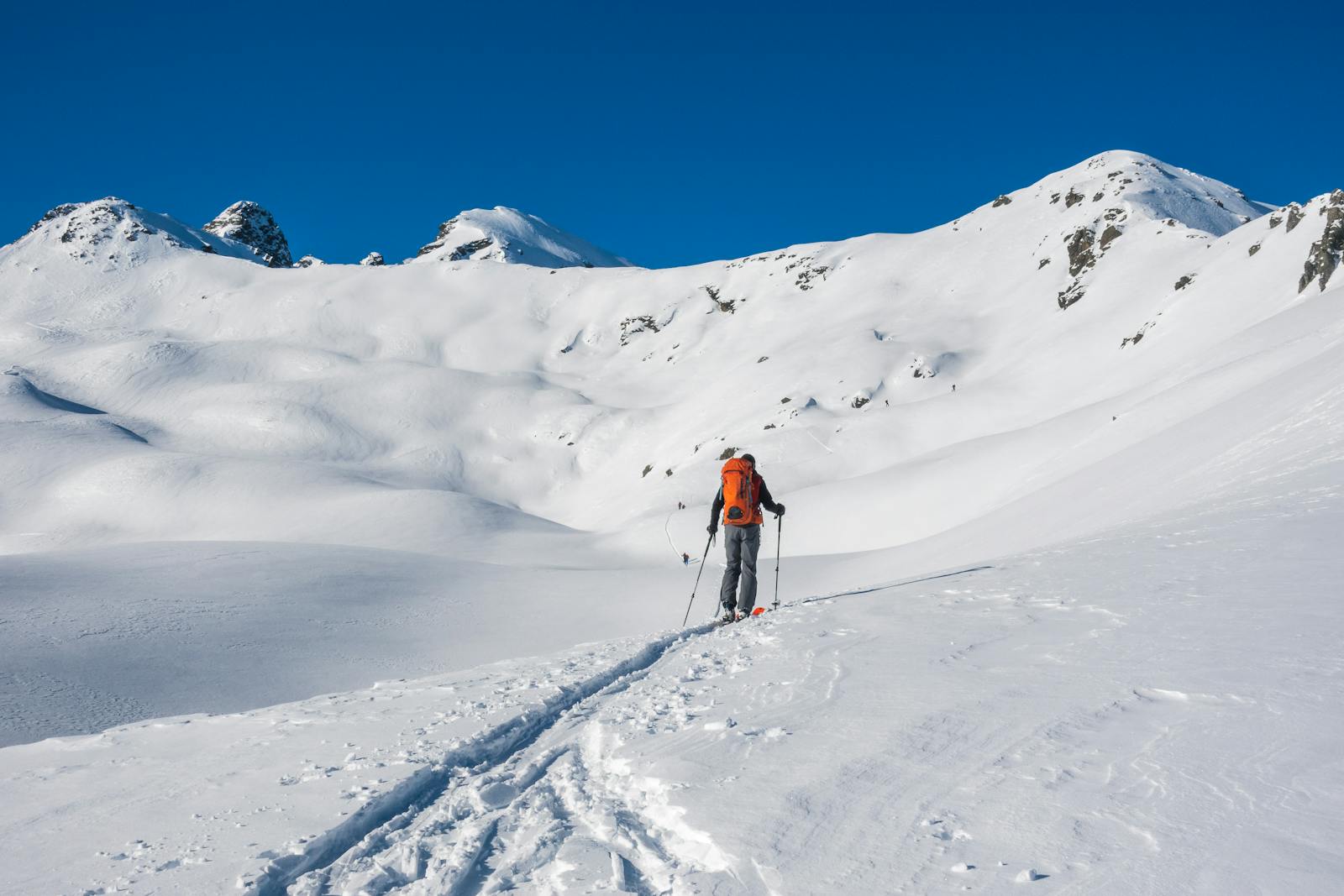 Person Carrying Rucksack While Ski Touring